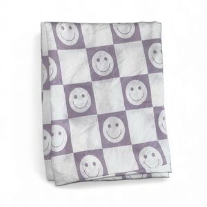 Cynthia Rowley Purple and White Smiley Face Twin Sheet Set